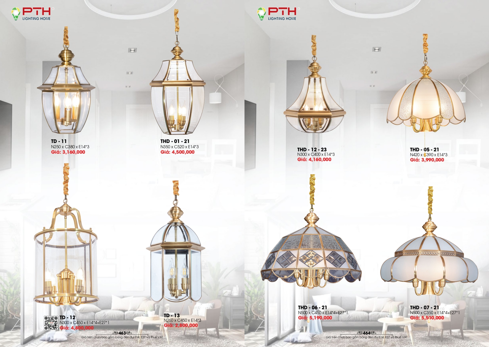 Bảng giá đèn trang trí PTH Lighting Home 2026